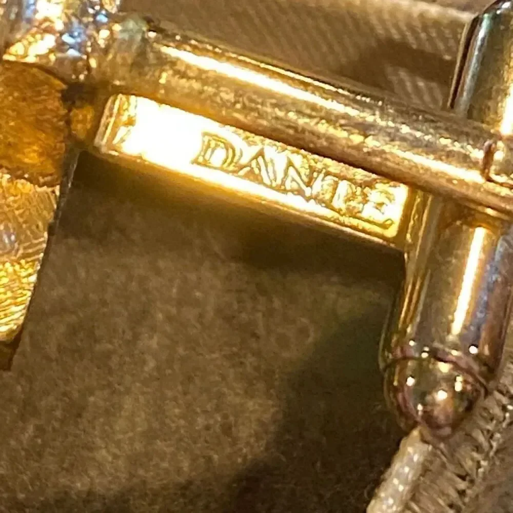 Vintage Dante Onyx Gold Wrap Around Mesh Cuff Links Boxed